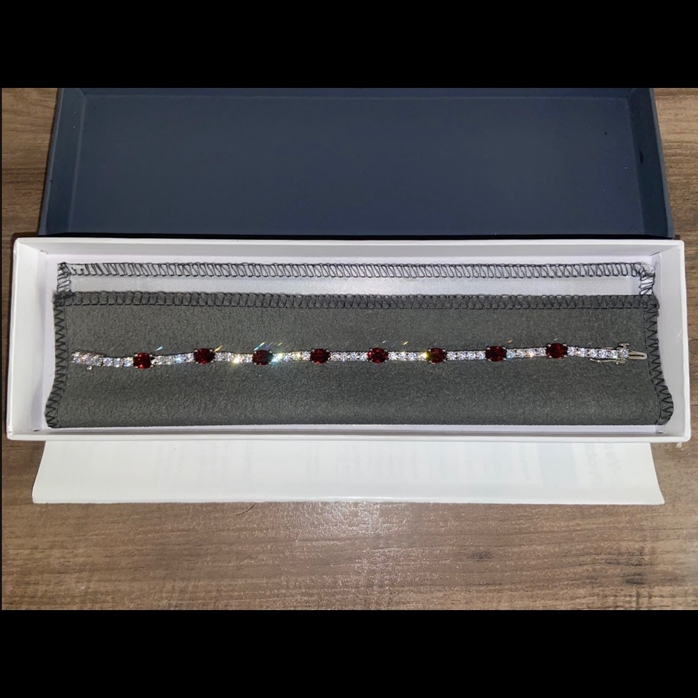 Garnet Birth stone Diamond bracelet